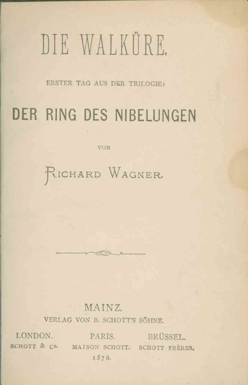 Wagner, Richard - Die Walküre [Libretto].